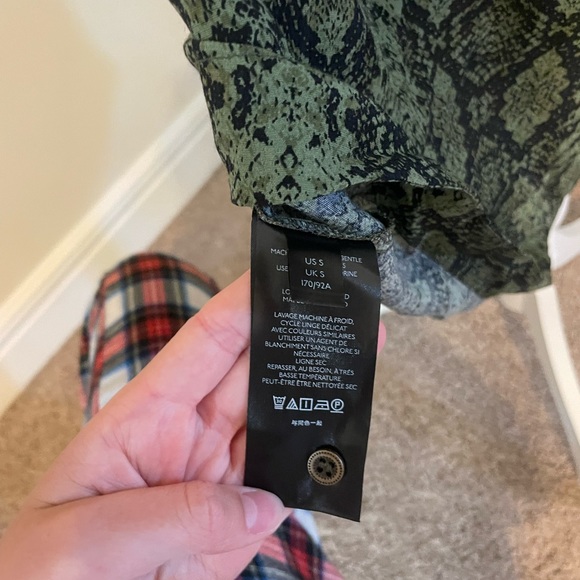 Green and black python print dress by Anthropologie - Picture 6 of 9